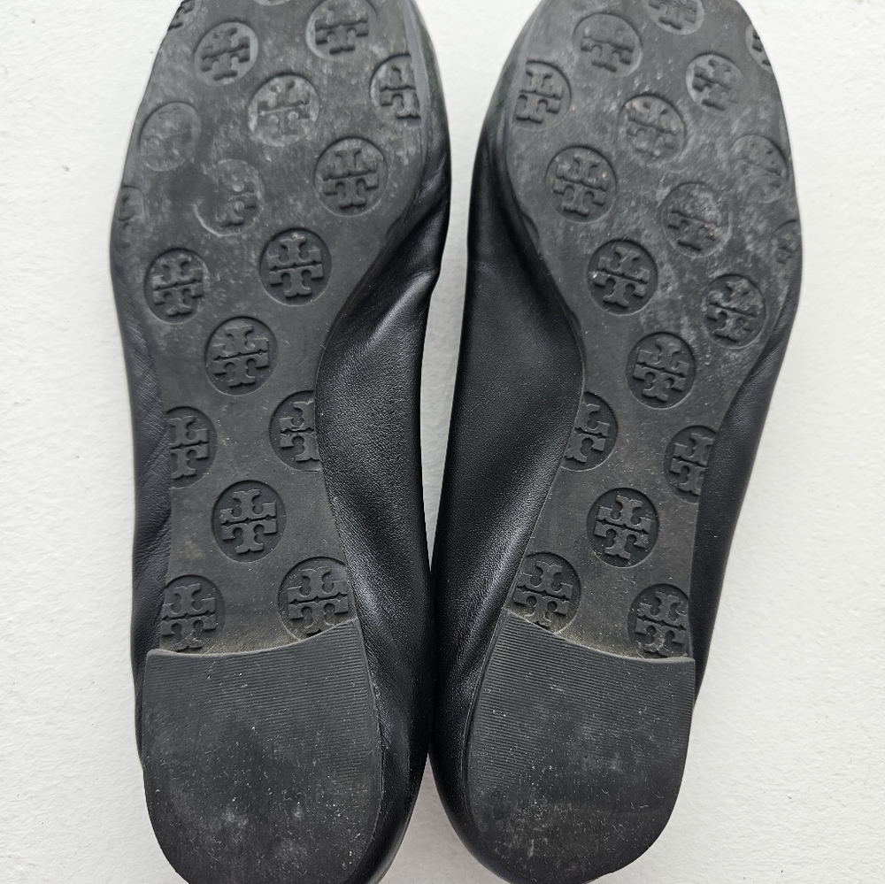 TORY BIRCH Black Leather Ballet Flat Size 8! - Picture 4 of 5
